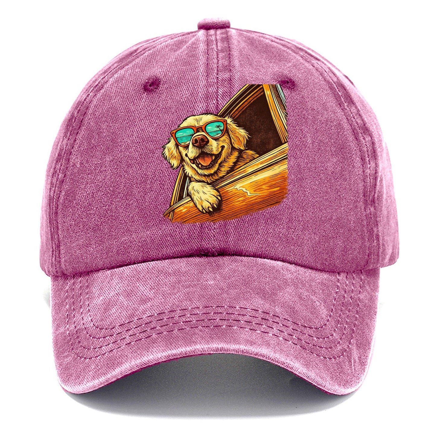 Golden Retriever Shades Road Trip Classic Cap – Dusty Rose