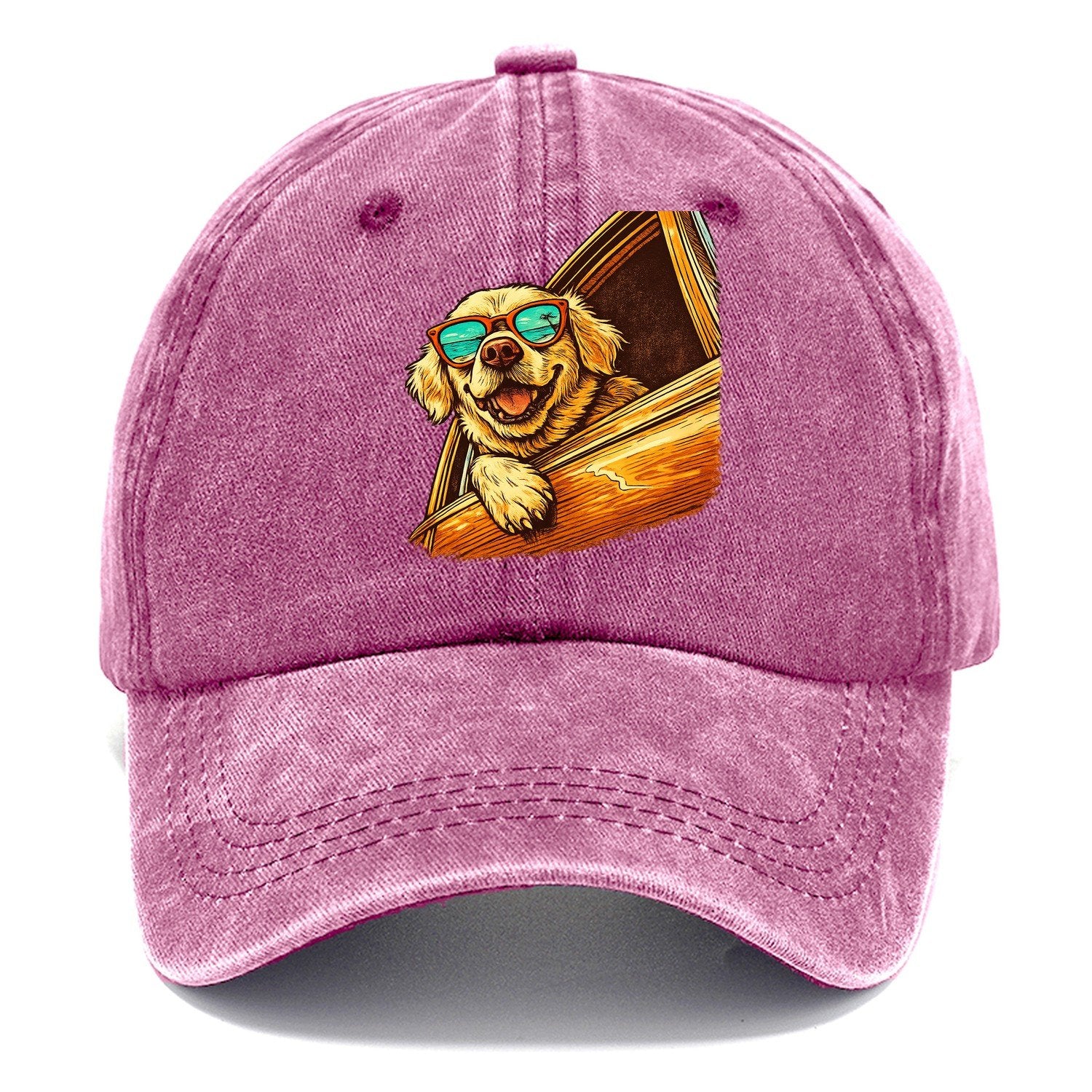 Golden Retriever Shades Road Trip Classic Cap – Dusty Rose