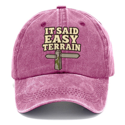 It Said Easy Terrain Geocaching Classic Cap – Dusty Rose