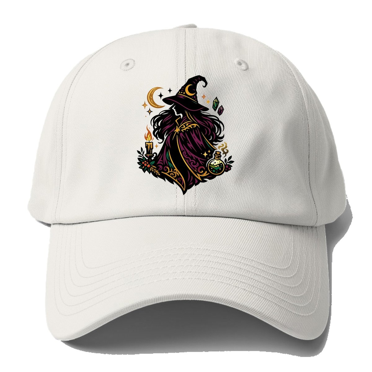 Elegant Witch Moon Crystals Baseball Cap – Off White