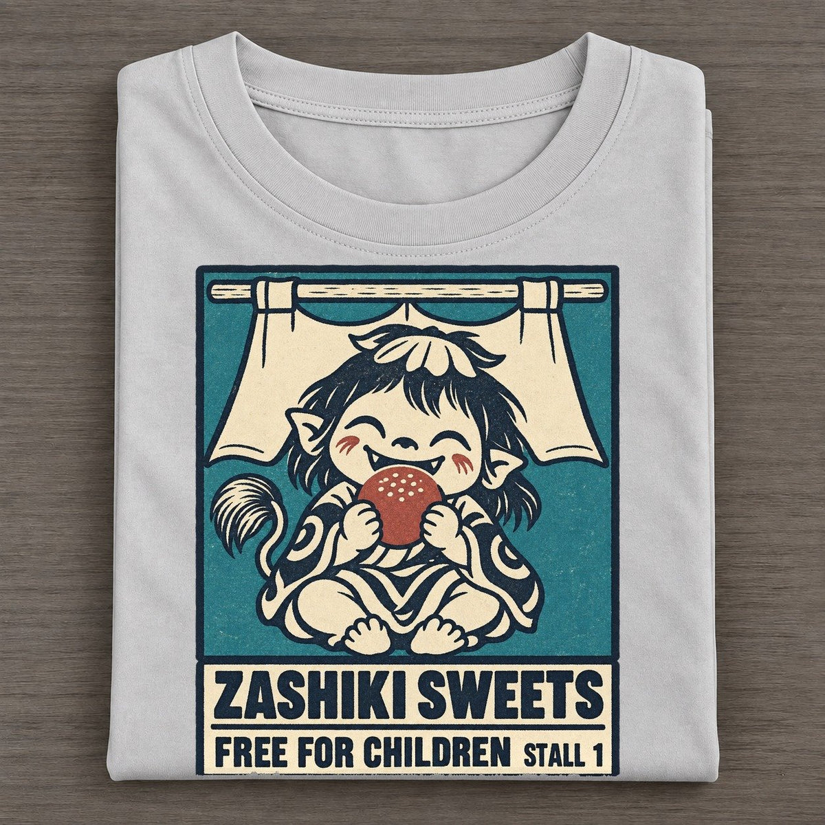 Zashiki Sweets Yokai Night Market Classic T-shirt – Grey