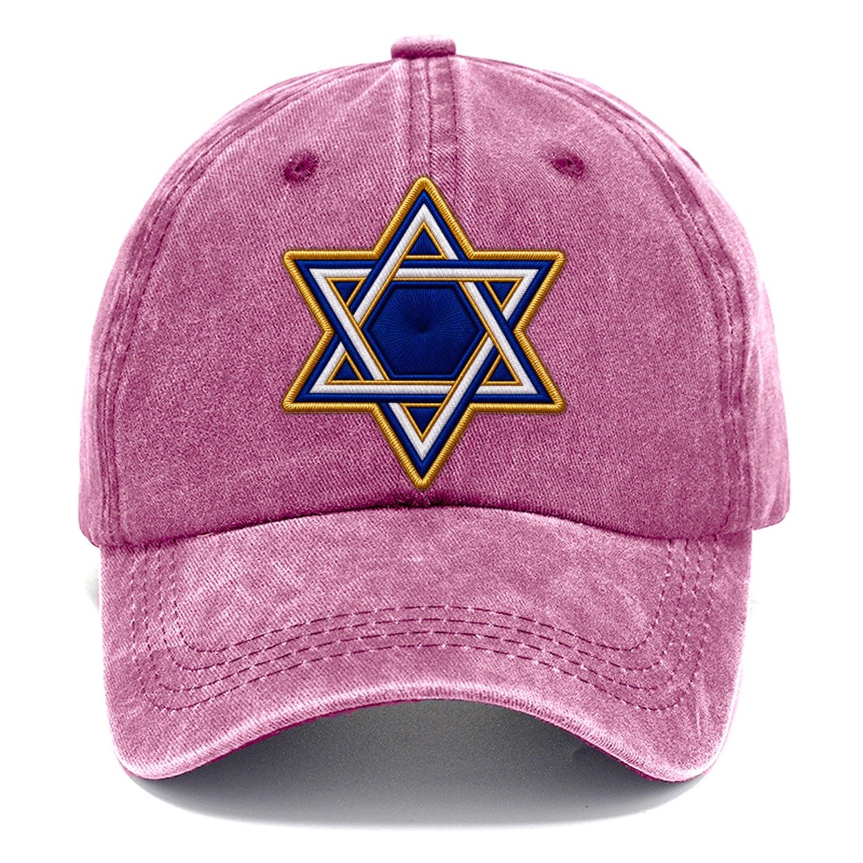 Star Of David Embroidered Patch Judaism Heritage Classic Cap – Dusty Rose