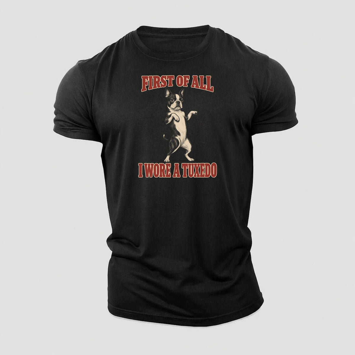 Boston Terrier Dog Declarations Cotton T-Shirt – Black