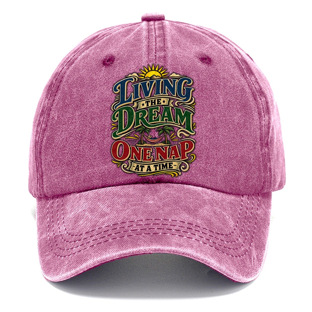 Living The Dream One Nap At A Time Retired Living Classic Cap – Dusty Rose