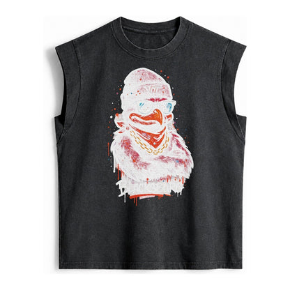 Blacksburg Hokiebird Wearing Virginia Tech Beanie With Vt Pa Vintage Washed Tank – Black