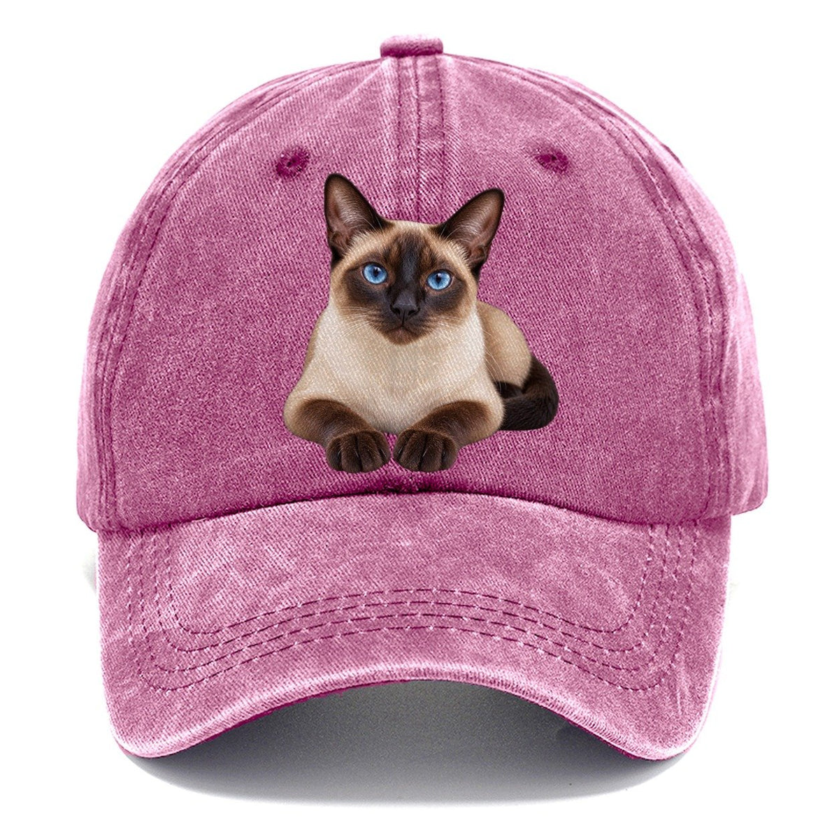 Siamese Reclining Paws Forward Realistic Cat Portrait Classic Cap – Dusty Rose