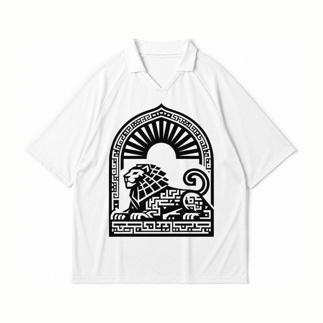 Persian Lion Arch Collar Jersey – White