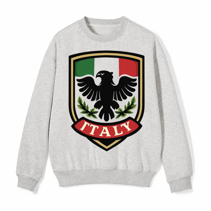 Italy Tricolor Logo Fleece Sweatshirt – Light Gray