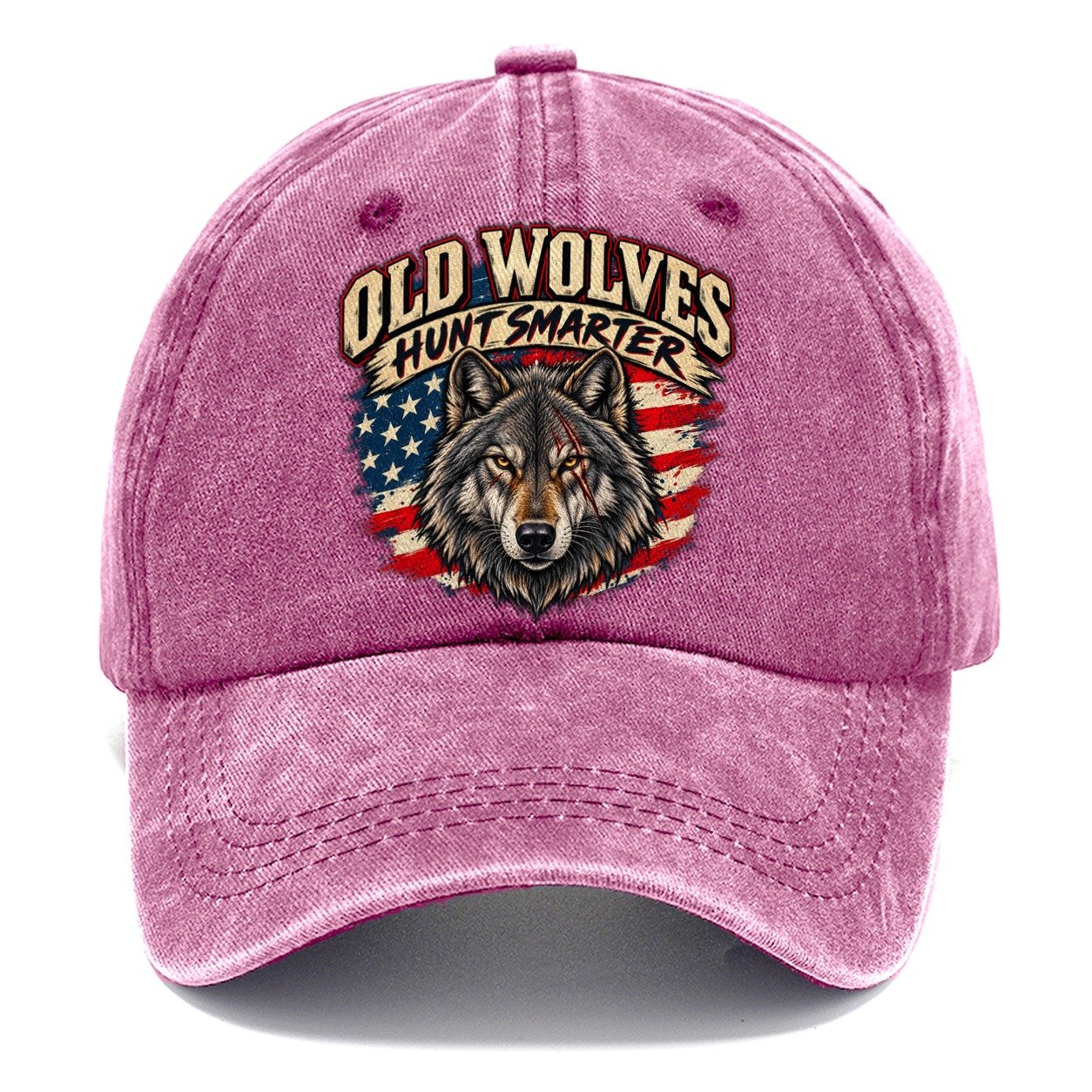 Old Wolves Hunt Smarter Old Man Strong Classic Cap – Dusty Rose