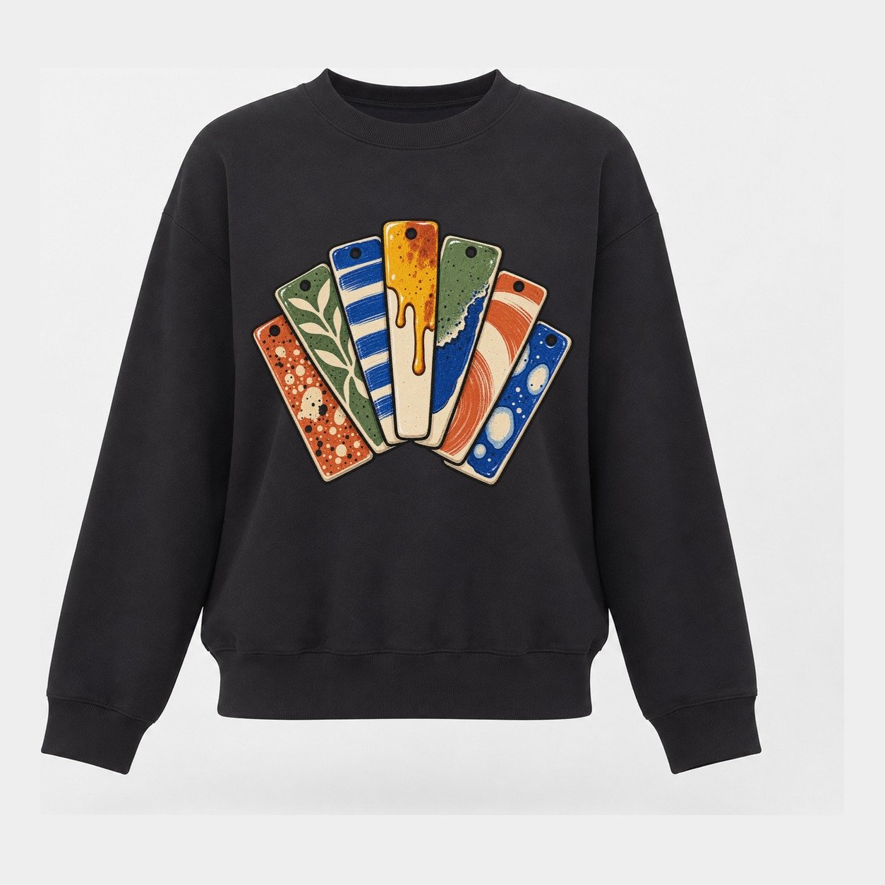 Glaze Test Fan Clay Color Makers Women's Crewneck Sweatshirt – Black