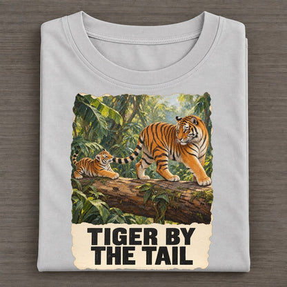 Tiger Tiger By The Tail Animal Puns Vol. 2 Classic T-shirt – Grey