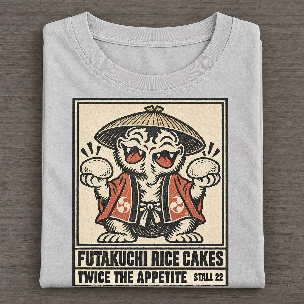 Futakuchi Rice Cakes Yokai Night Market Classic T-shirt – Grey