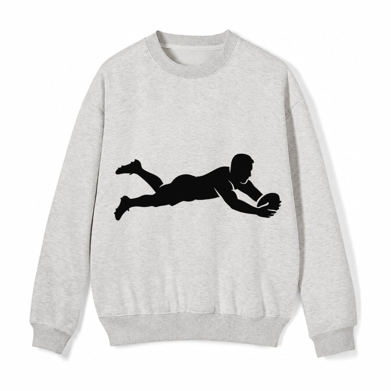 Rugby Player Diving For Try Fleece Sweatshirt – Light Gray