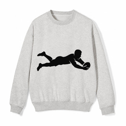 Rugby Player Diving For Try Fleece Sweatshirt – Light Gray