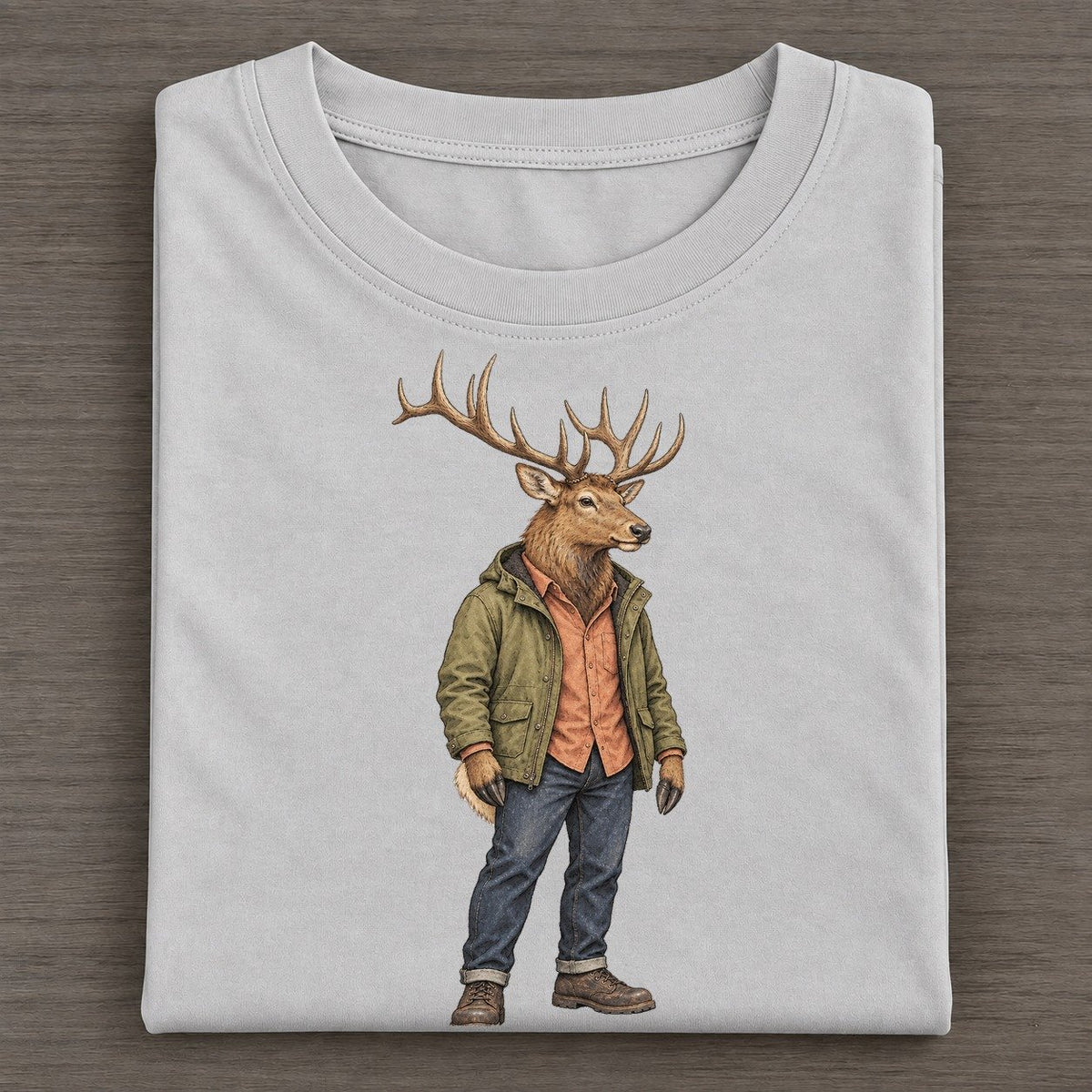 Elk Wardrobe Portrait Wild Wardrobe Portraits Classic T-shirt – Grey