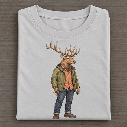 Elk Wardrobe Portrait Wild Wardrobe Portraits Classic T-shirt – Grey