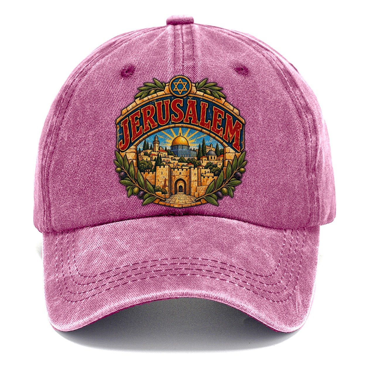 Holy City Arch Lettering Jerusalem Classic Cap – Dusty Rose
