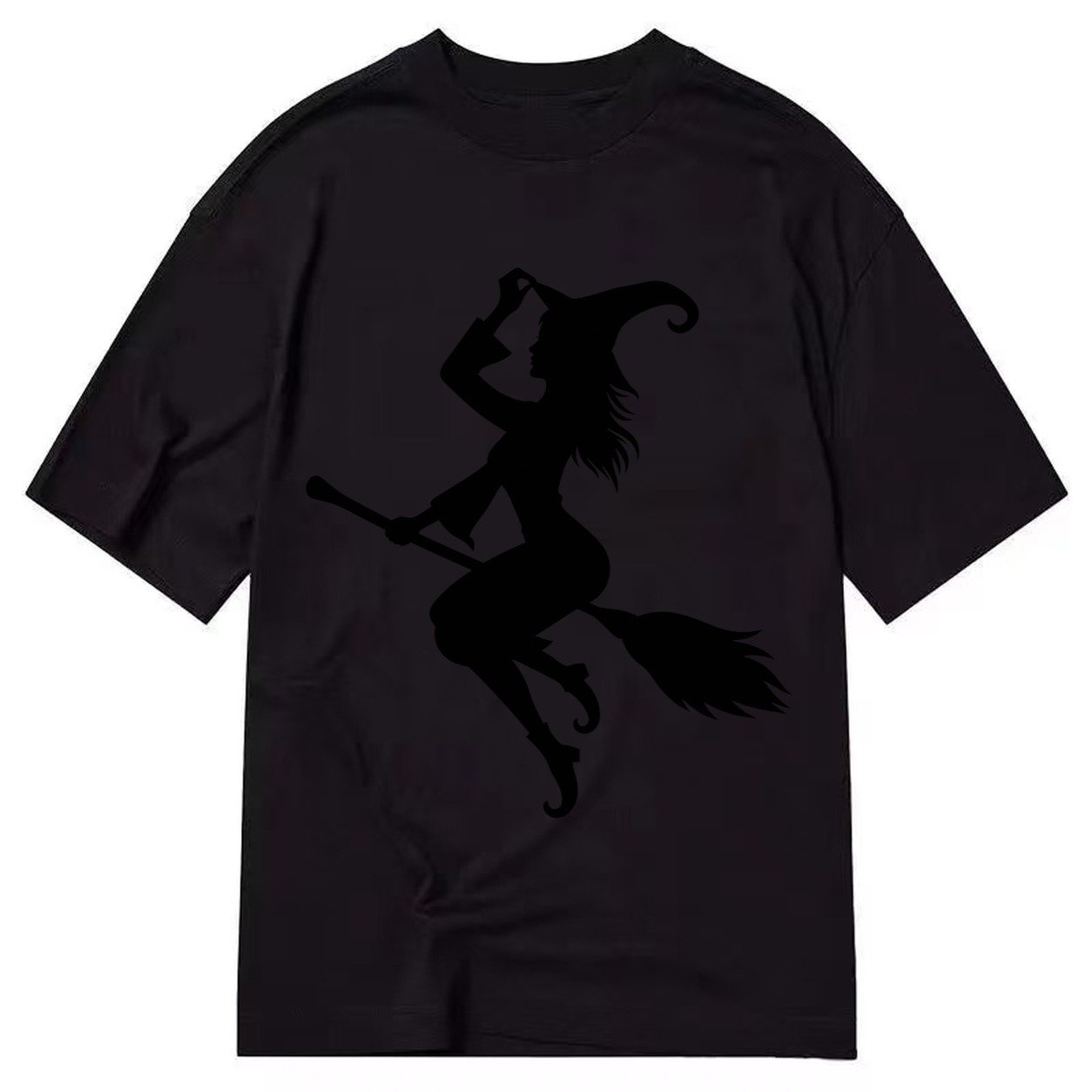 202308151409 Witch On Broom 4 Classic T-shirt – Black