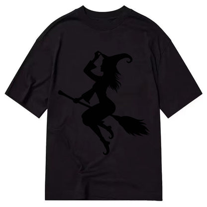 202308151409 Witch On Broom 4 Classic T-shirt – Black