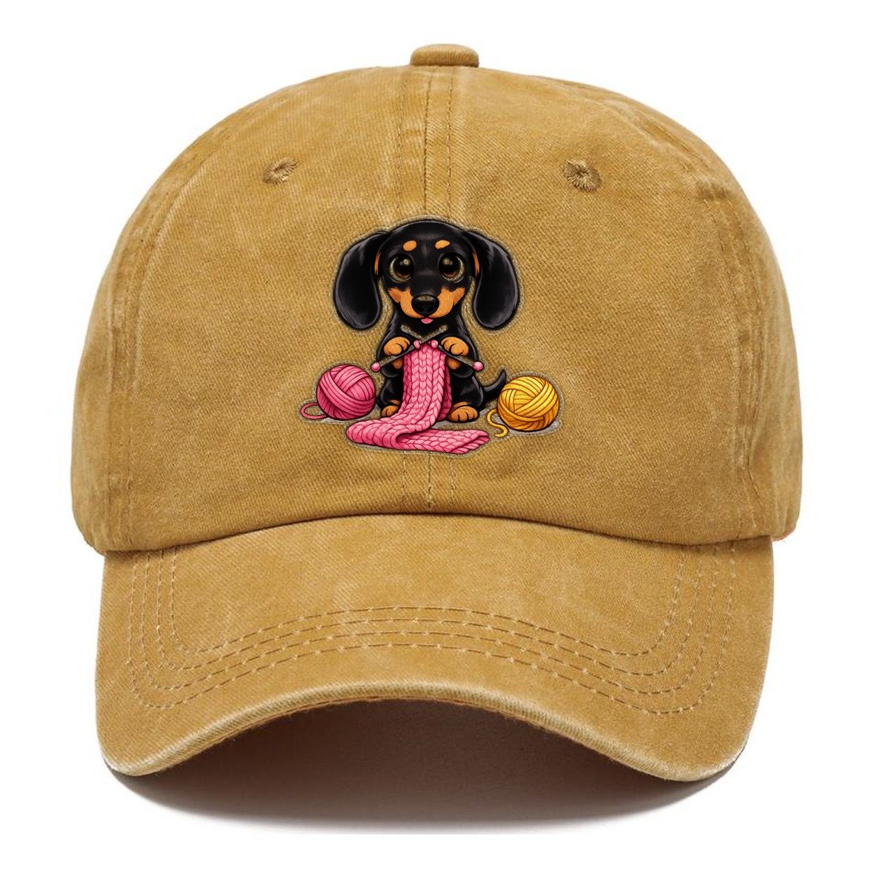 Knitting Dachshund Scarf Classic Cap – Golden Harvest