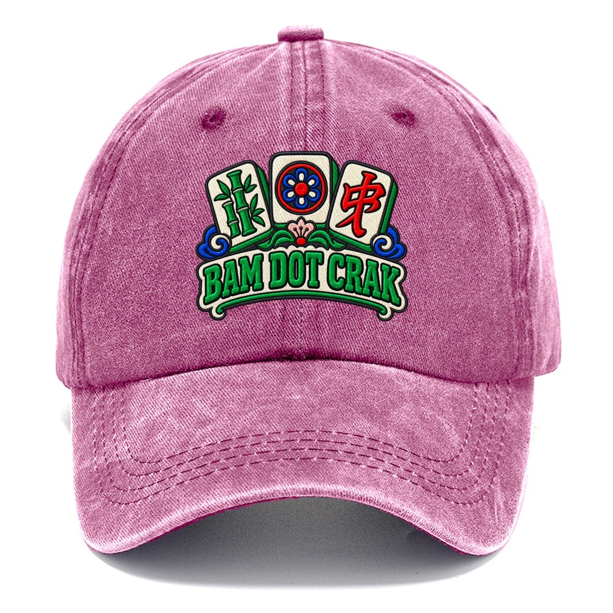 Bam Dot Crak Mahjong Game Night Classic Cap – Dusty Rose