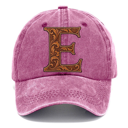 Tooled Leather E Monogram Classic Cap – Dusty Rose