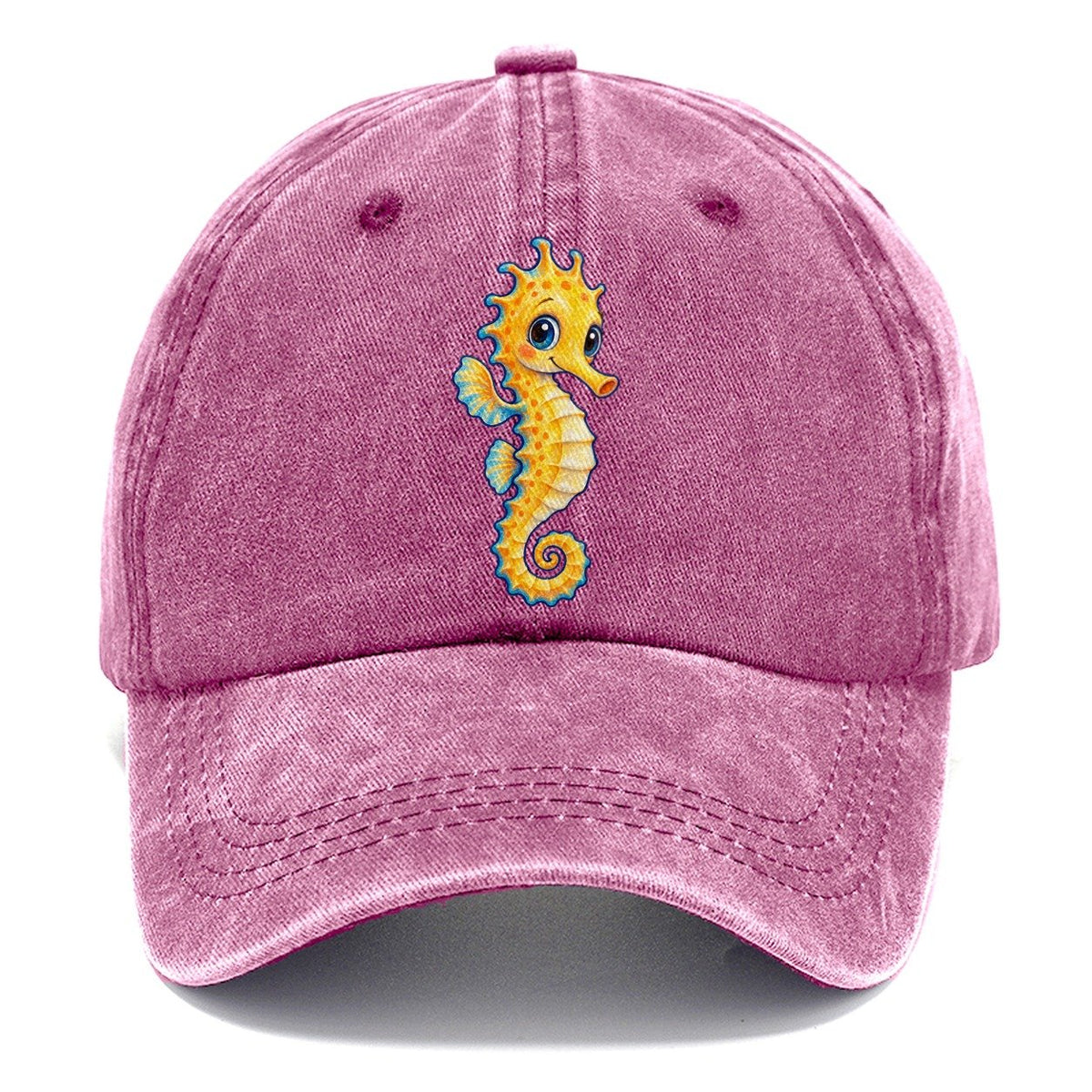 Seahorse Vertical Hello Sea Sprite Classic Cap – Dusty Rose