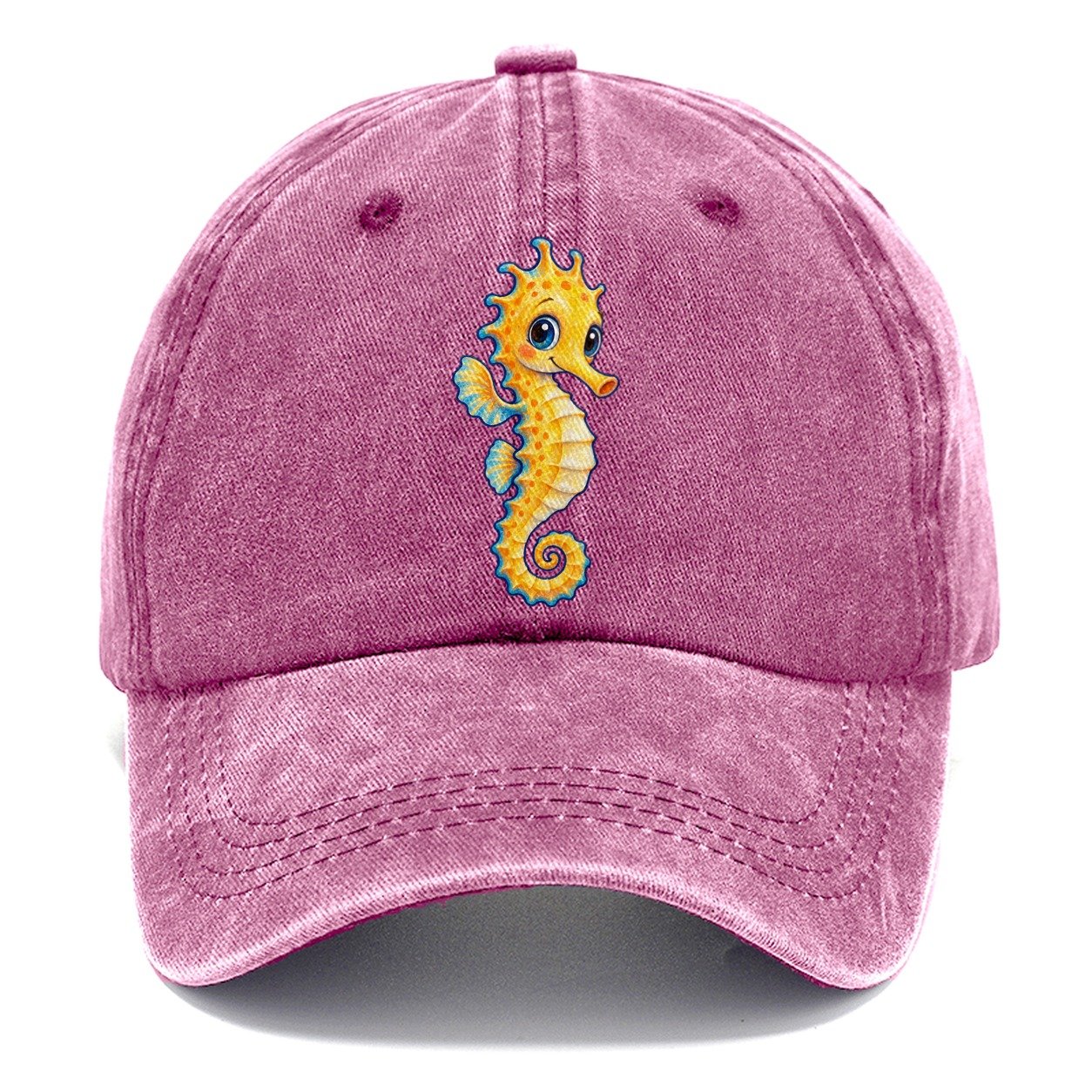 Seahorse Vertical Hello Sea Sprite Classic Cap – Dusty Rose