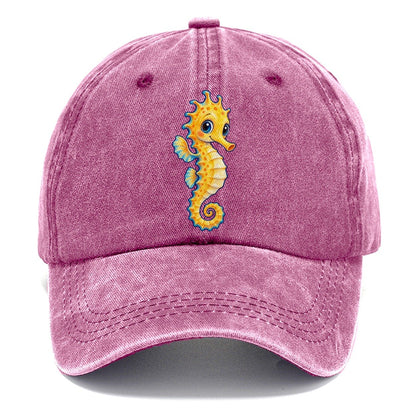 Seahorse Vertical Hello Sea Sprite Classic Cap – Dusty Rose