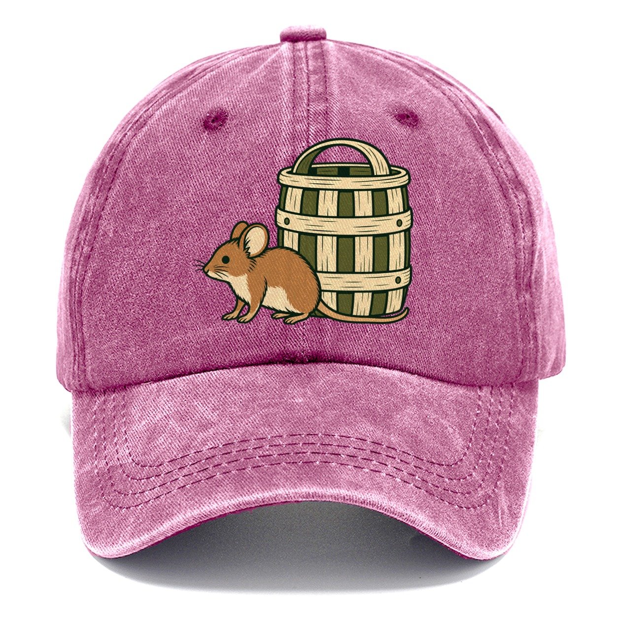 Field Mouse And Basket Foraging And Mycology Classic Cap – Dusty Rose