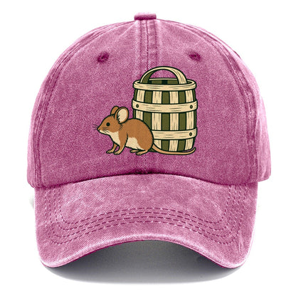 Field Mouse And Basket Foraging And Mycology Classic Cap – Dusty Rose