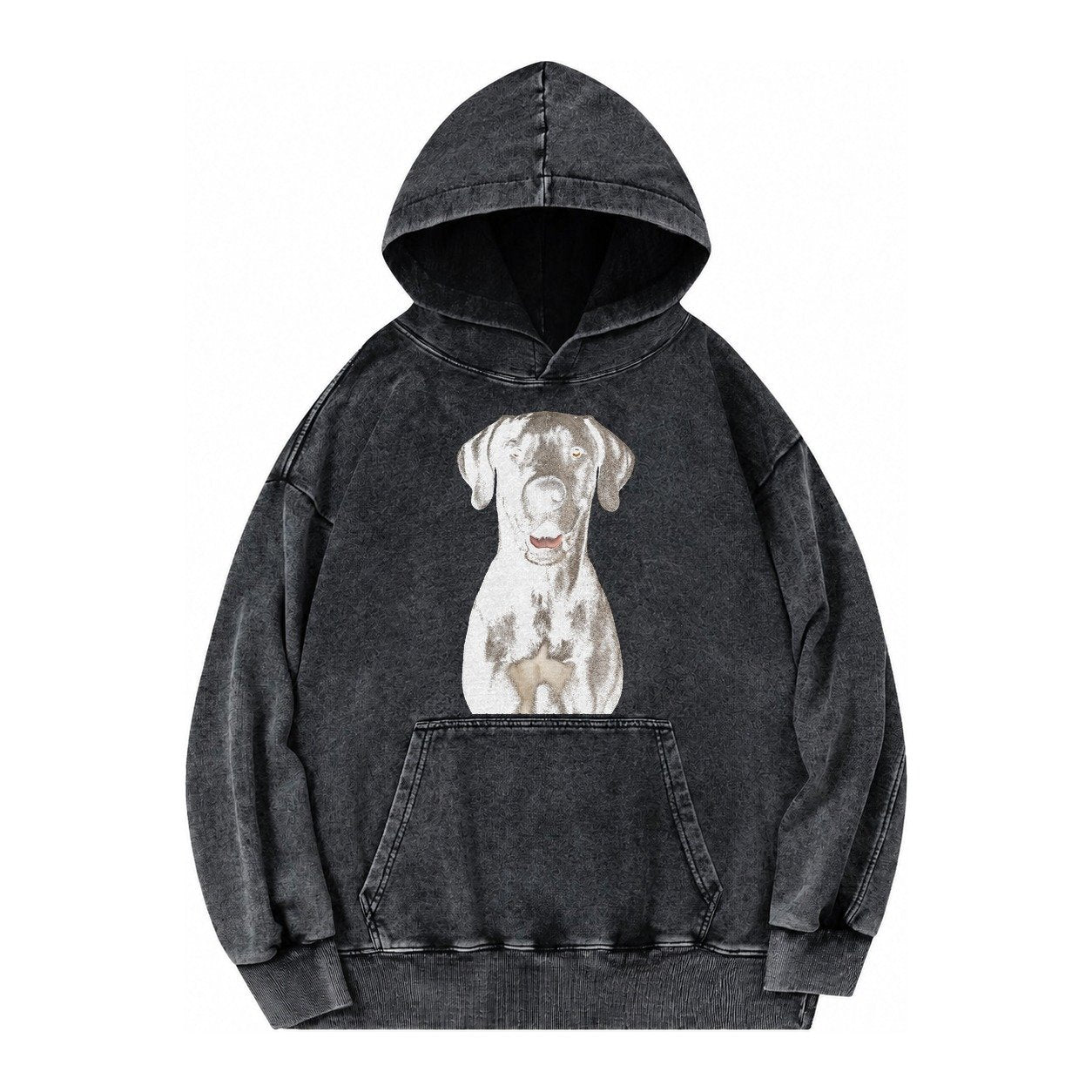 Great Dane Gentle Giant Noble Heart Vintage Washed Hoodie – Black
