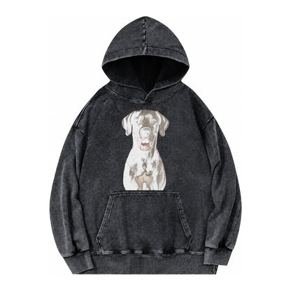 Great Dane Gentle Giant Noble Heart Vintage Washed Hoodie – Black