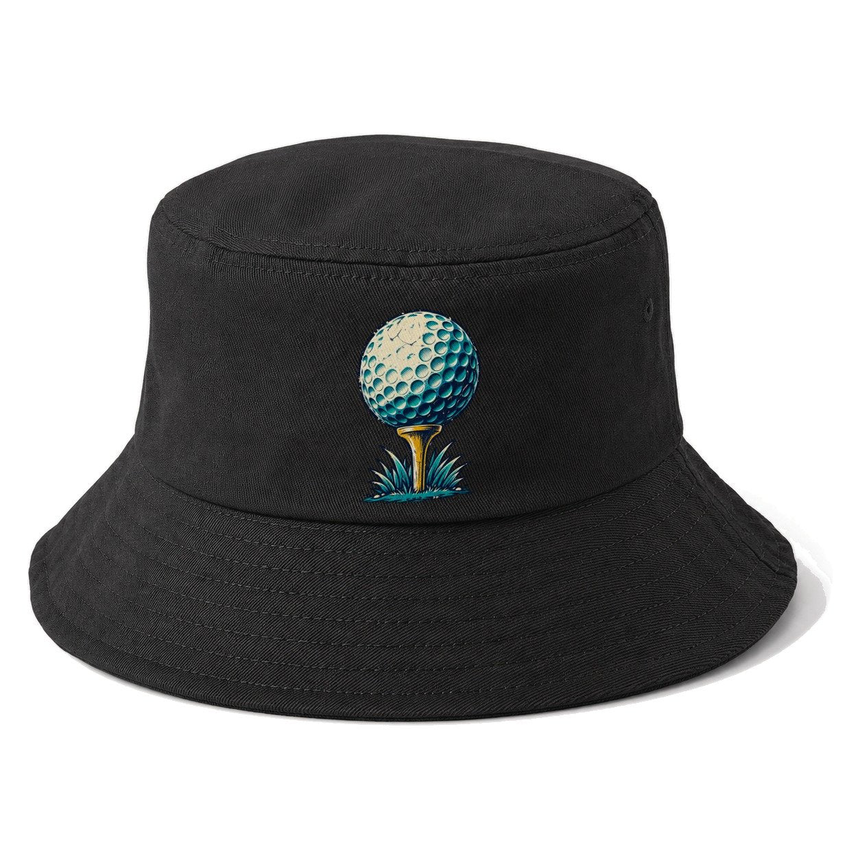Tee And Ball Mark Golf Life Bucket Hat – Black