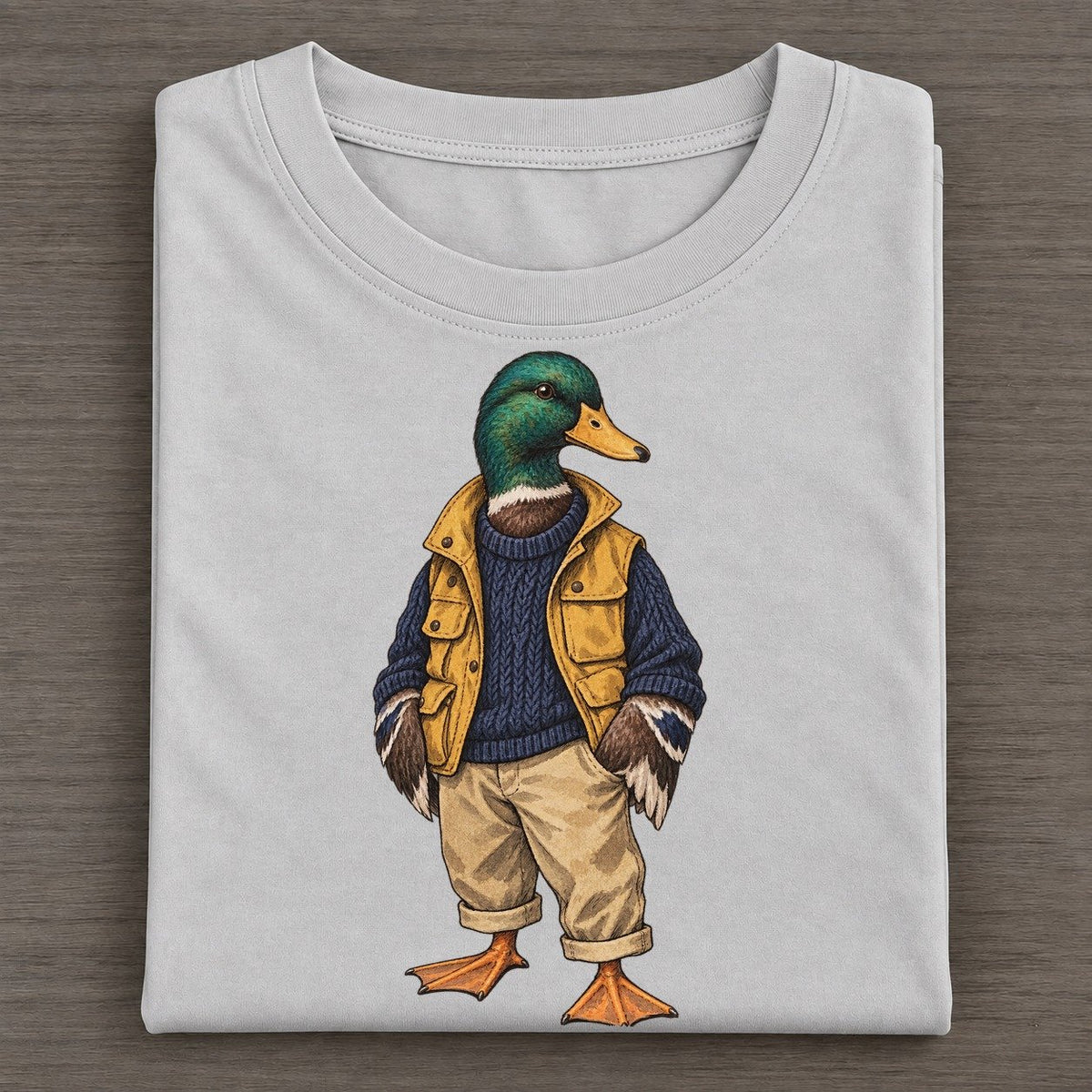 Mallard Duck Wardrobe Portrait Wild Wardrobe Portraits Classic T-shirt – Grey