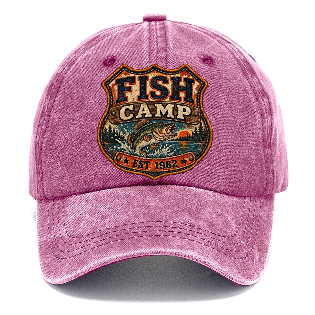 Fish Camp Est Nineteen Sixty Two Fishing Club Classic Cap – Dusty Rose