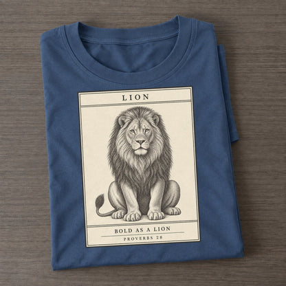 Lion Specimen Plate Creature Canticle Classic T-shirt – Twilight Navy