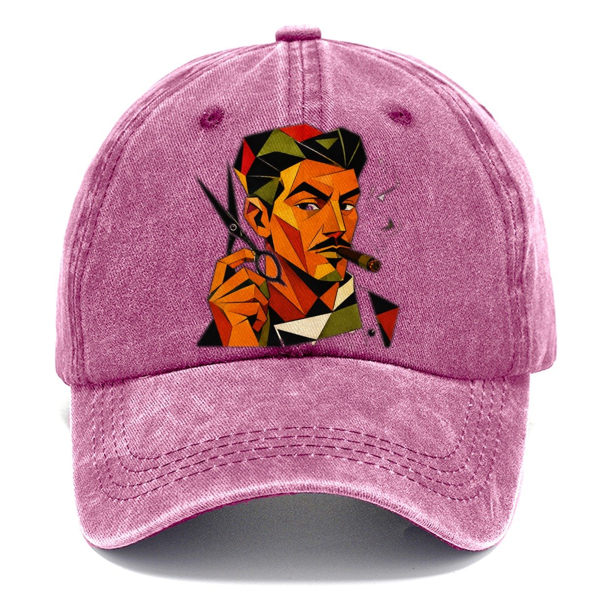 Barber Scissors Portrait Classic Cap – Dusty Rose