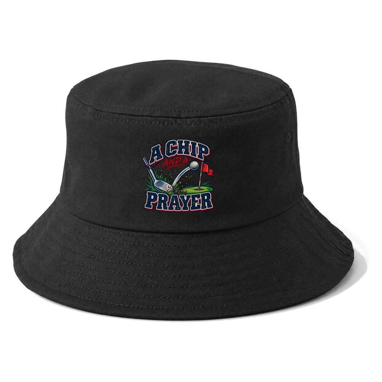 A Chip And A Prayer Golf Life Bucket Hat – Black
