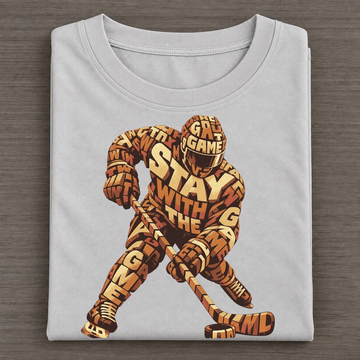 Hockey Stick Sweep Letter Sculpture Classic T-shirt – Grey