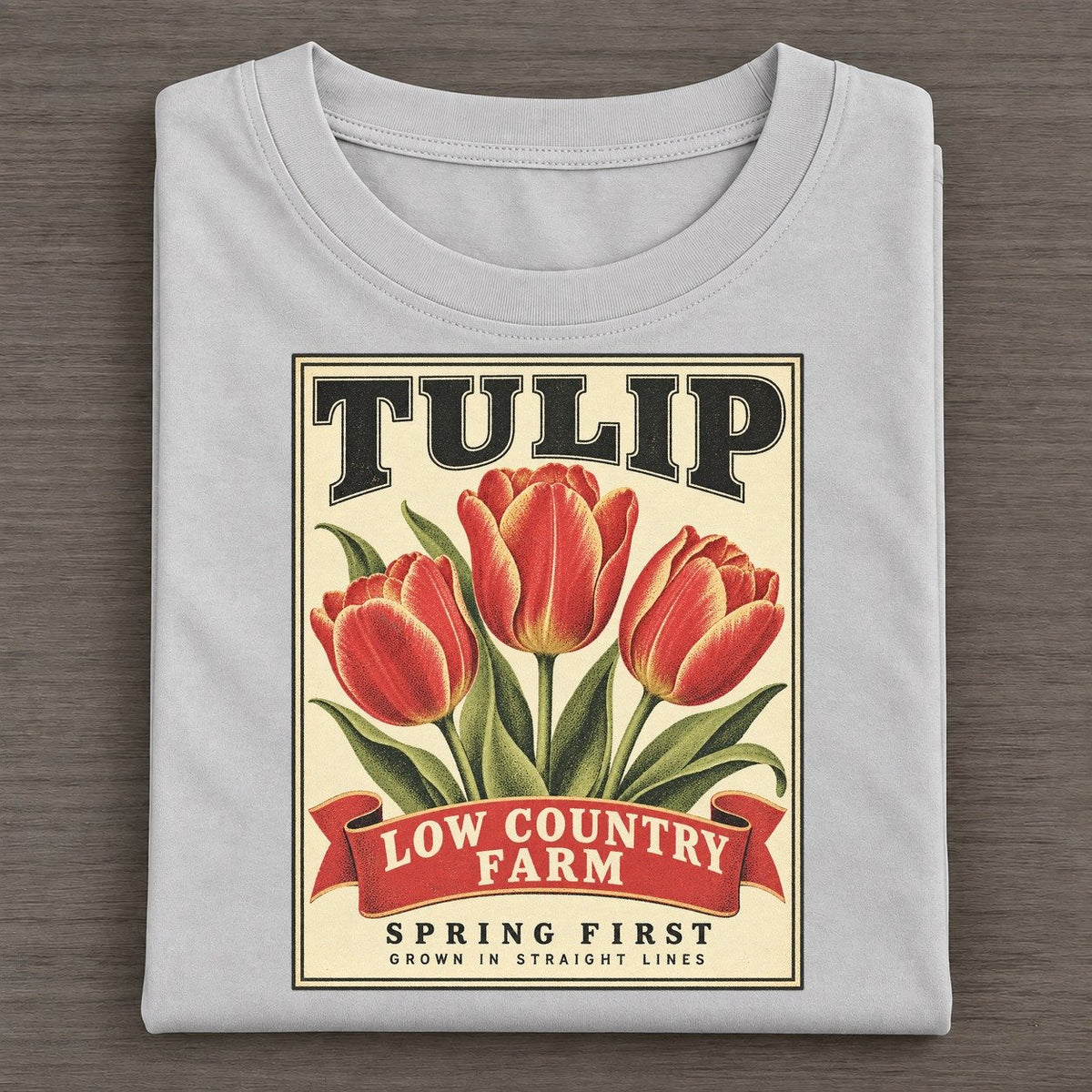 Tulip Orchard Crate Classic T-shirt – Grey