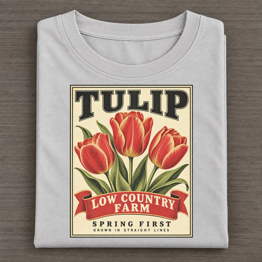 Tulip Orchard Crate Classic T-shirt – Grey