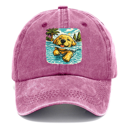 Golden Retriever Pool Pup Classic Cap – Dusty Rose
