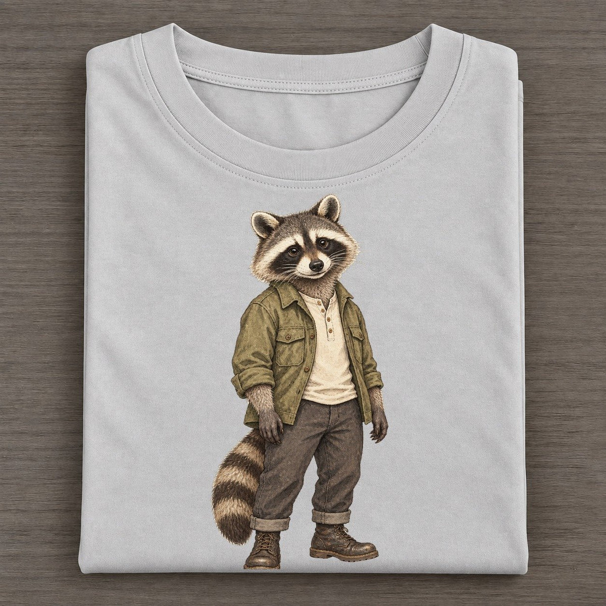 Raccoon Wardrobe Portrait Wild Wardrobe Portraits Classic T-shirt – Grey