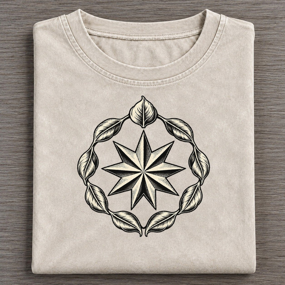 Bahai Nine Point Star And Unity Circle World Faiths Ink Figures Vintage T-shirt – Off White