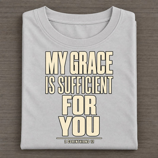 My Grace Is Sufficient Plain Gospel Classic T-shirt – Grey