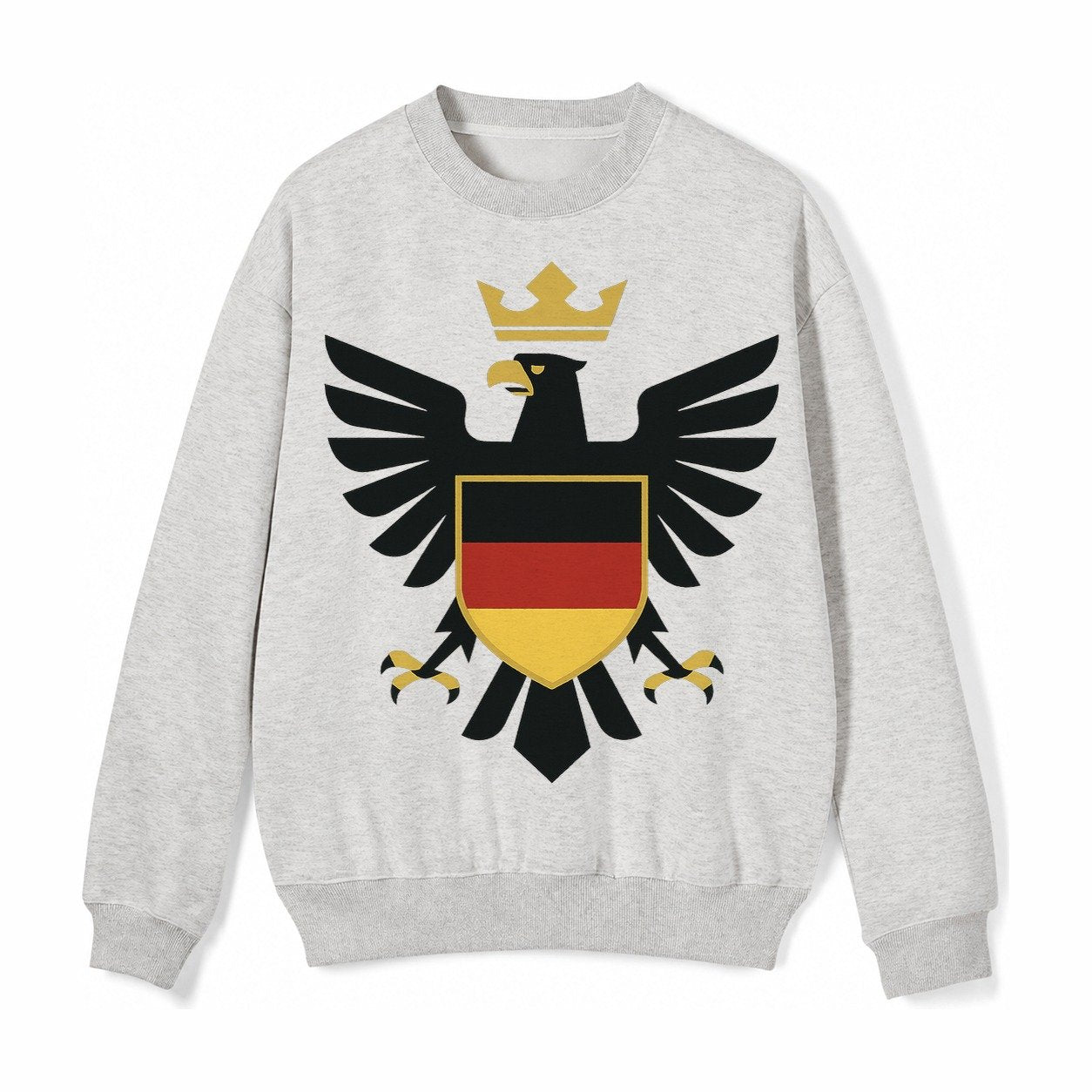 Germany Eagle Emblem Fleece Sweatshirt – Light Gray