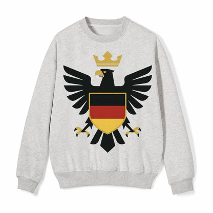 Germany Eagle Emblem Fleece Sweatshirt – Light Gray