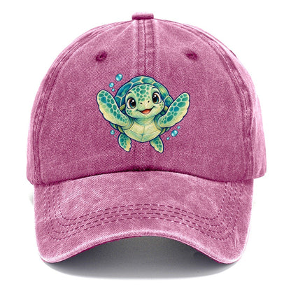 Sea Turtle Front Paddle Sea Sprite Classic Cap – Dusty Rose