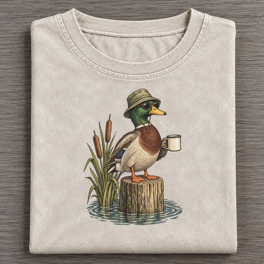 Mallard Lake Time Slow Camp Club Vintage T-shirt – Off White